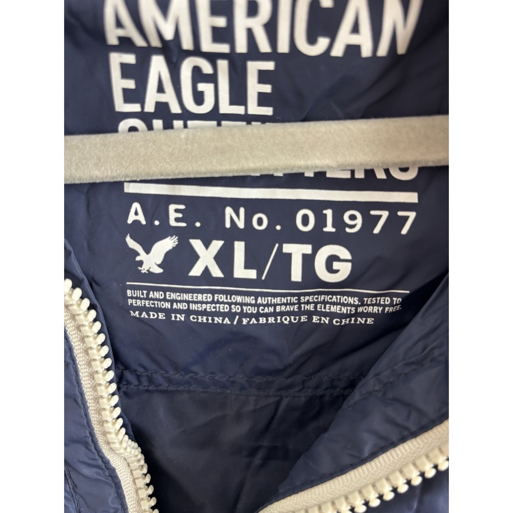 American Eagle Jacket XL‎ Blue Windbreaker Full Zip 0667 - Picture 3 of 12